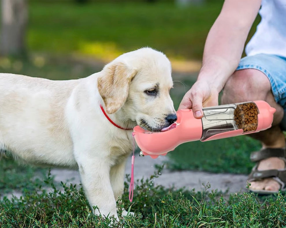 3 In 1 Portable Dog Water Bottle Dogs Multifunction Feeder Drinking Bowl